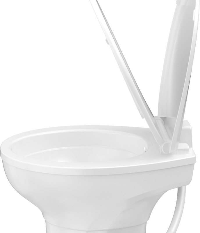 PowerMax Residential Height RV Toilet – Lightweight Plastic Model